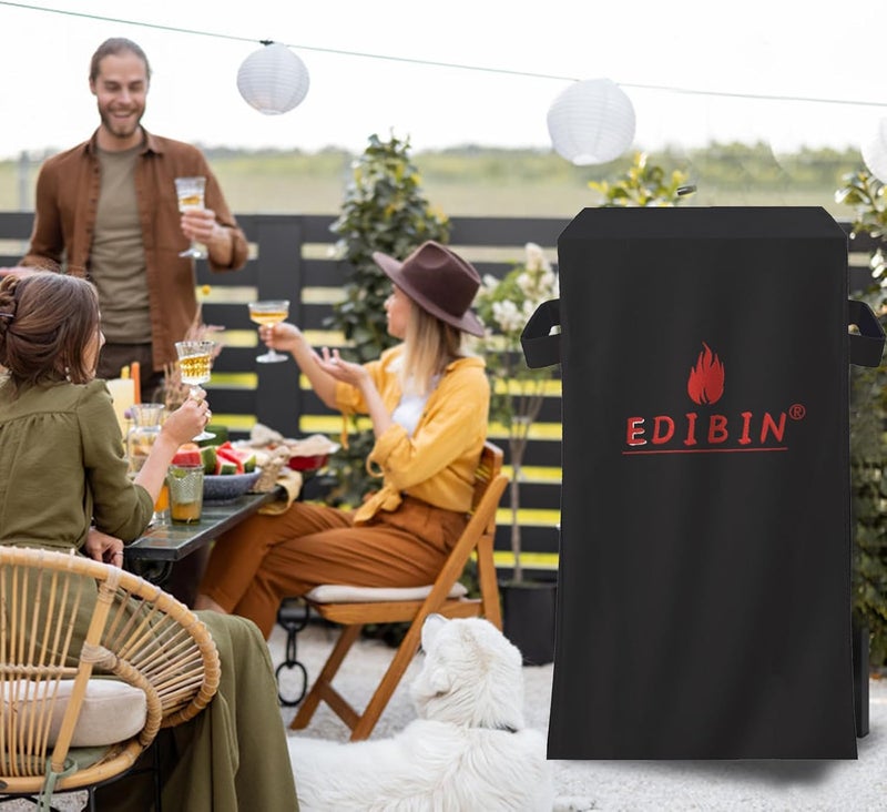 EDIBIN Smoker Grill Cover Fit for East Oak 30" Digital Electric Smoker,Heavy Duty 600D Square Smoker Grill Cover for East Oak 30 inch Electric Smoker - Image 5